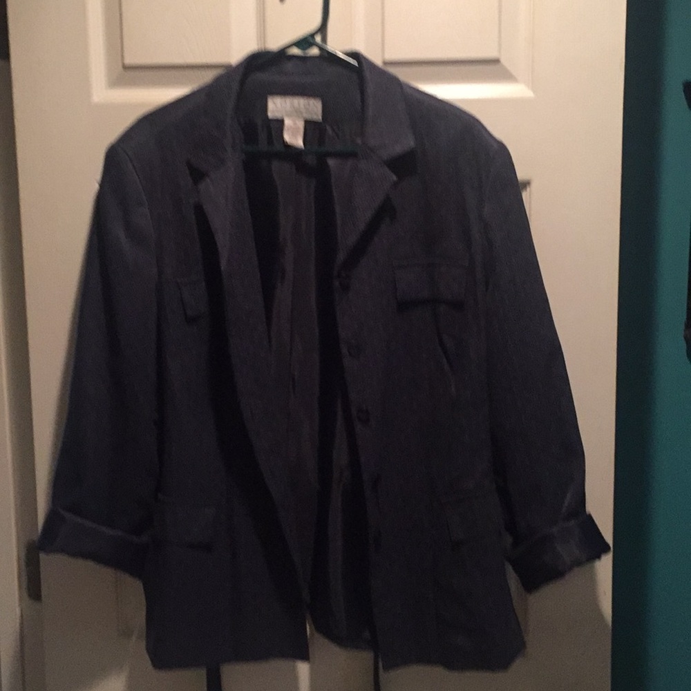 Norton McNauchton Navy lined and belted jacket.